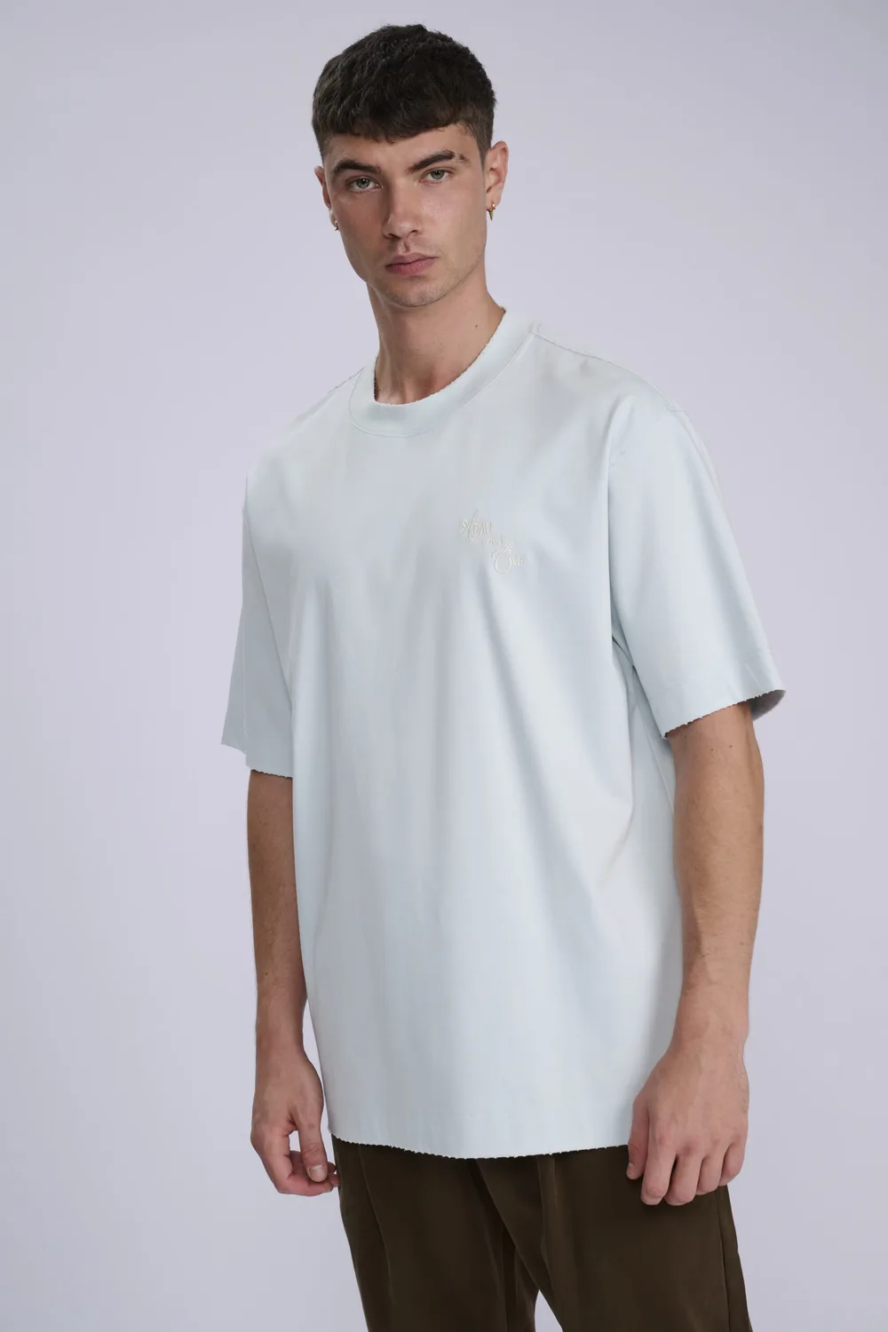 MER T261011 ADAM AND EVE SCRIPT OVERSIZED T-SHIRT